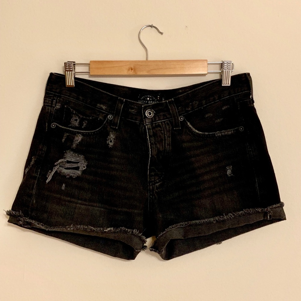 Black Denim Boyfriend Short